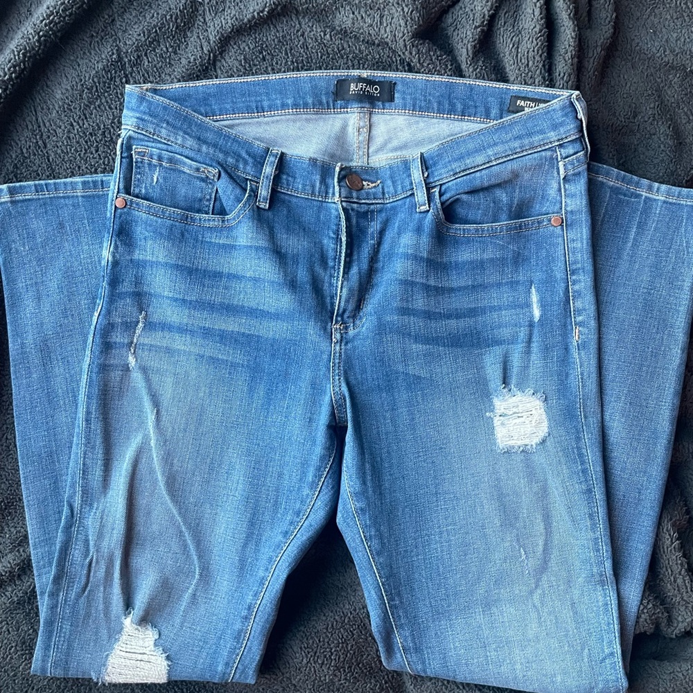Buffalo Women's Blue Distressed Slim Jeans